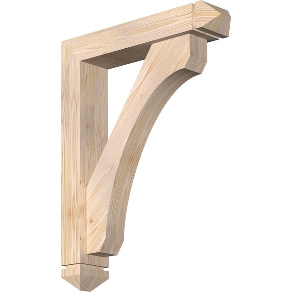 Ekena Millwork Legacy Arts and Crafts Smooth Bracket w/ Offset Brace, Douglas Fir, 5 1/2"W x 26"D x 34"H BKT0604X26X34LEC03SDF - main
